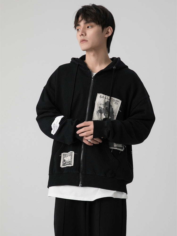 Wrecking Patch Zipper Hoodie
