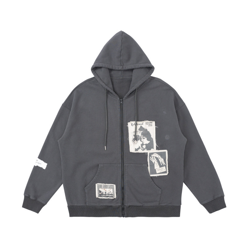 Wrecking Patch Zipper Hoodie