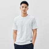 Heavy Cotton Men's Short Sleeve T-shirt American Casual Solid Color Crewneck