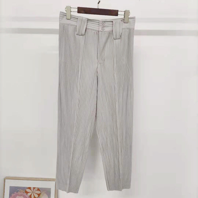 Pleated Men's Clothing Casual Ankle Banded Pants Men's