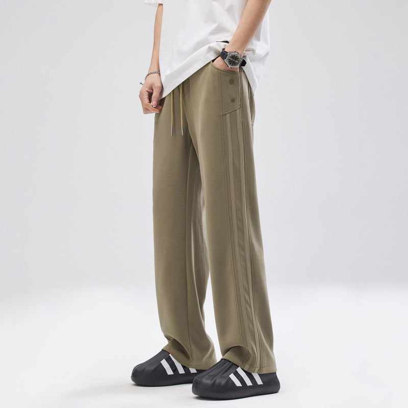 Loose Drooping Straight Track Pants