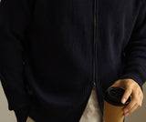 Anti-Pilling Combed Cotton Zipper Coat Knitted Cardigan Sweater