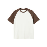 270g Cotton Contrast Color Short-sleeved Raglan Loose T-shirt