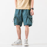 Hong Kong Style Workwear Pocket Colorful Five-point Pants