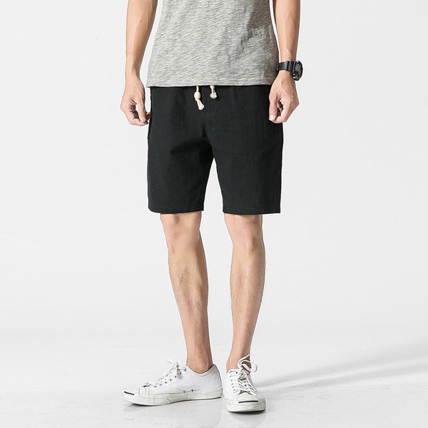 Men's Cotton and Linen Shorts Men's Casual Pants