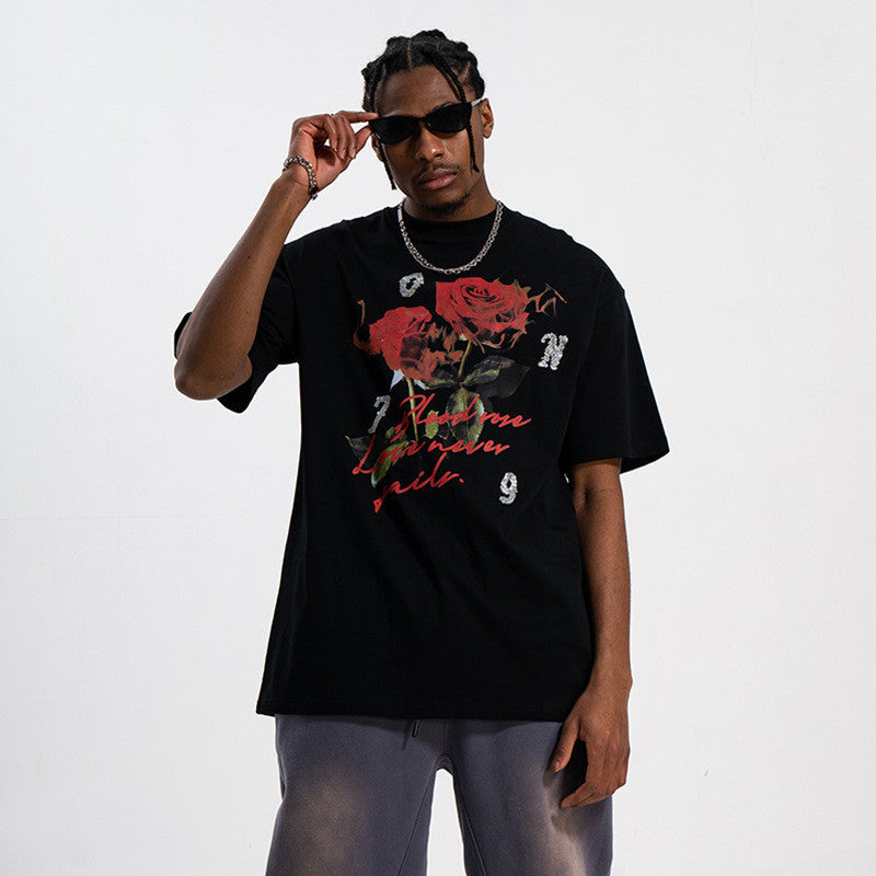 Hot Diamond Rose Direct Spray Printed Shirt