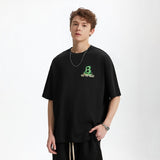 Personalized Letter B Printed T-shirt Loose Street Casual Short Sleeve Men