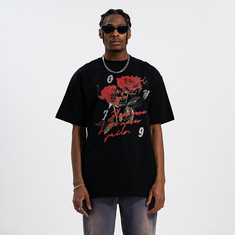 Hot Diamond Rose Direct Spray Printed Shirt