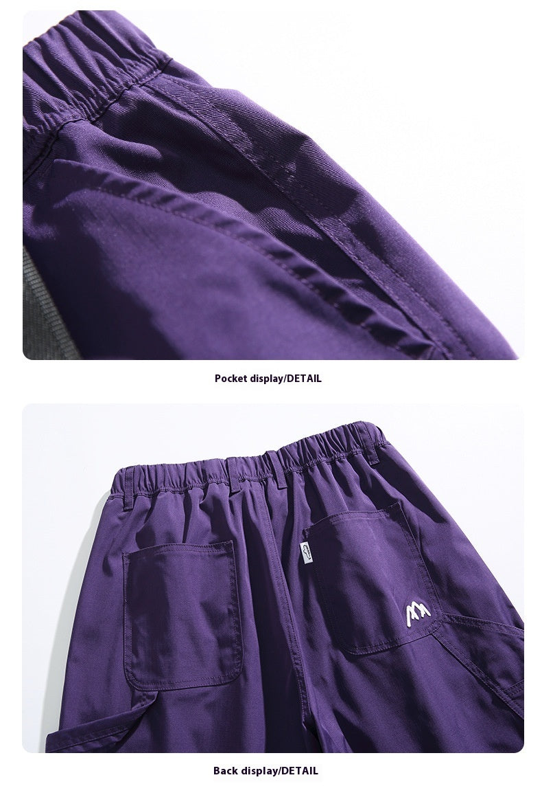 Summer New Pure Color Men's Loose Shorts