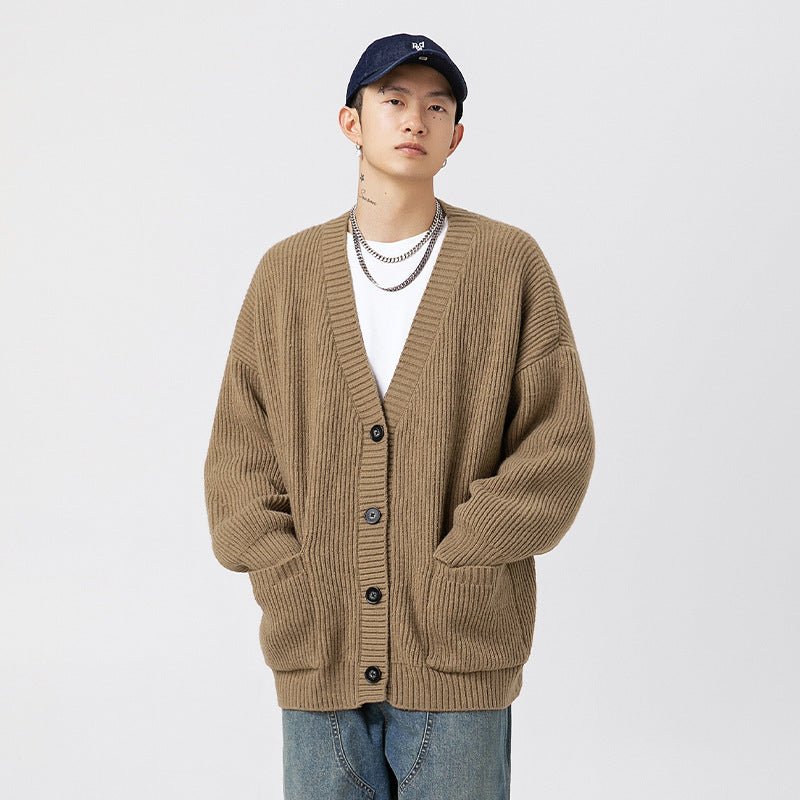 Thick Needle Heavy Texture Cardigan Sweater Autumn And Winter