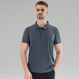 Men's Front Zipper Short Sleeve Casual Shirt