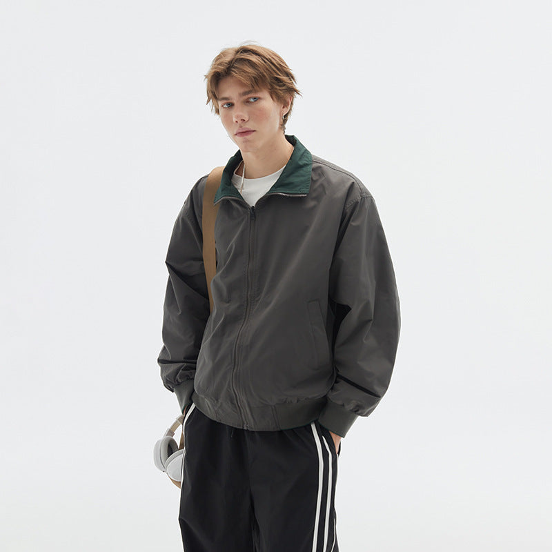 Retro Stand Collar Jacket For Men