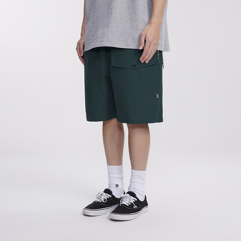 Men's Pocket Patch Side Waist Strap Shorts