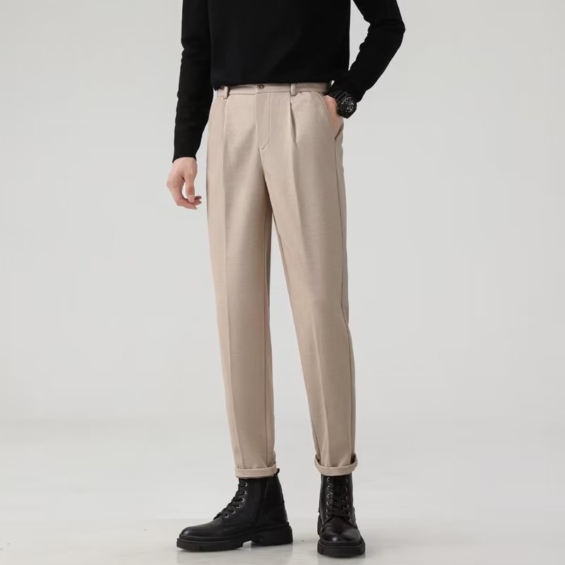 Men's Anti-wrinkle Smoke Tube Cropped Trousers
