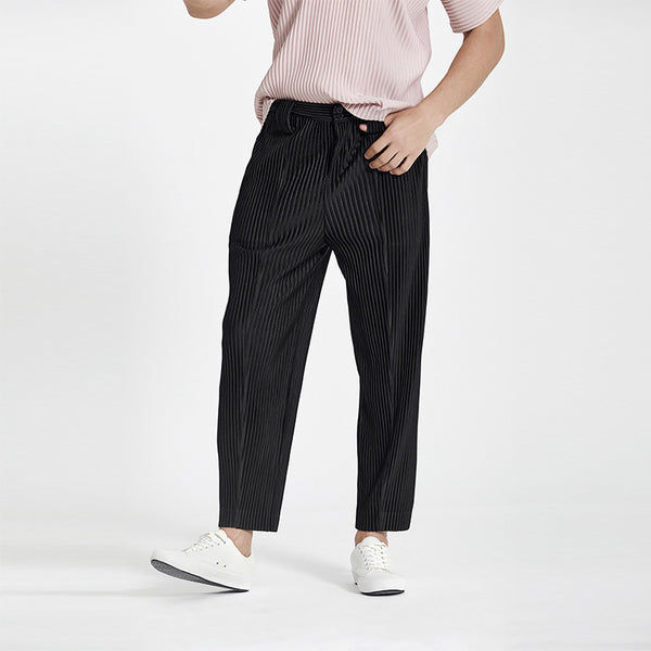 Pleated Men's Clothing Casual Ankle Banded Pants Men's