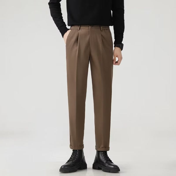 Men's Anti-wrinkle Smoke Tube Cropped Trousers