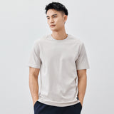 Heavy Cotton Men's Short Sleeve T-shirt American Casual Solid Color Crewneck