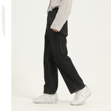 Men's Solid Color Washed Loose Jeans