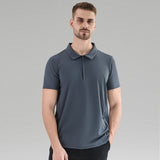 Men's Front Zipper Short Sleeve Casual Shirt