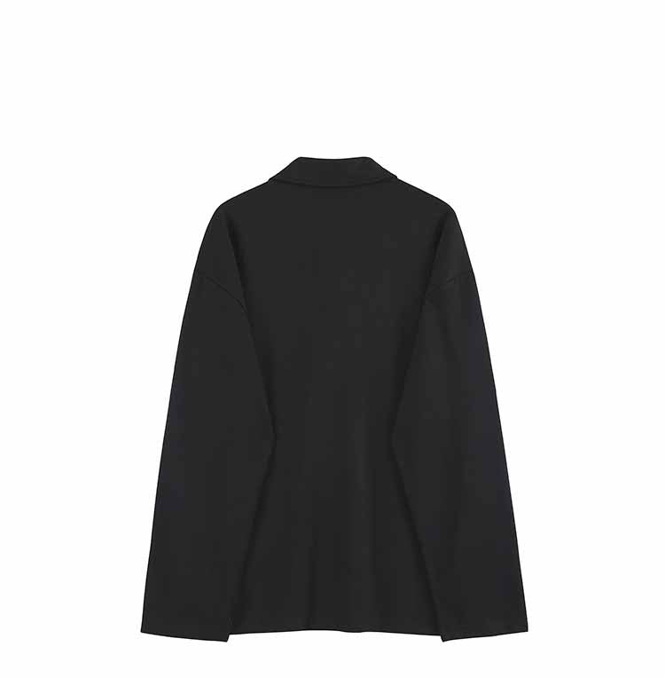 Men's Solid Color Lapel Long Sleeve Bottoming Shirt