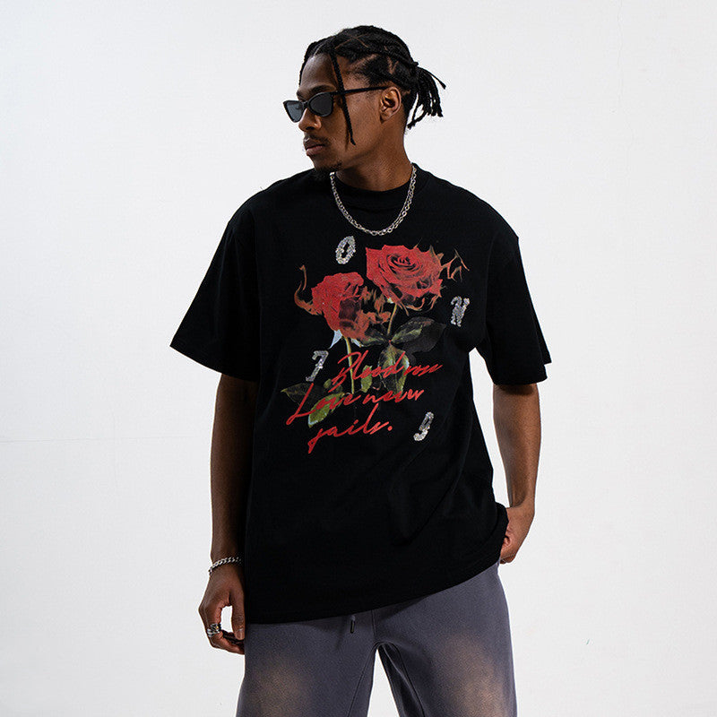 Hot Diamond Rose Direct Spray Printed Shirt