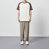 270g Cotton Contrast Color Short-sleeved Raglan Loose T-shirt