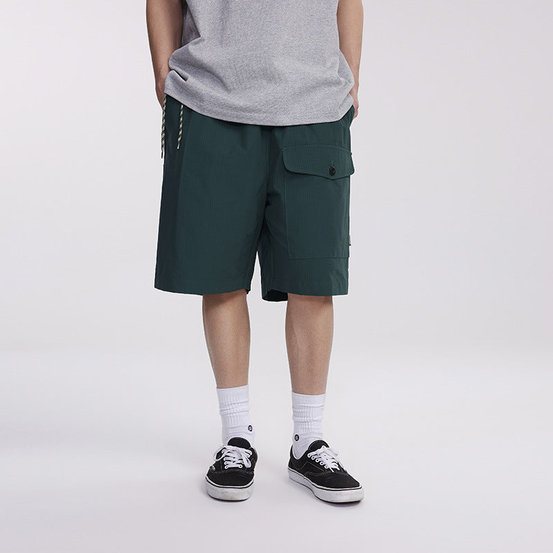 Men's Pocket Patch Side Waist Strap Shorts