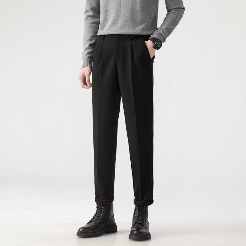 Men's Anti-wrinkle Smoke Tube Cropped Trousers