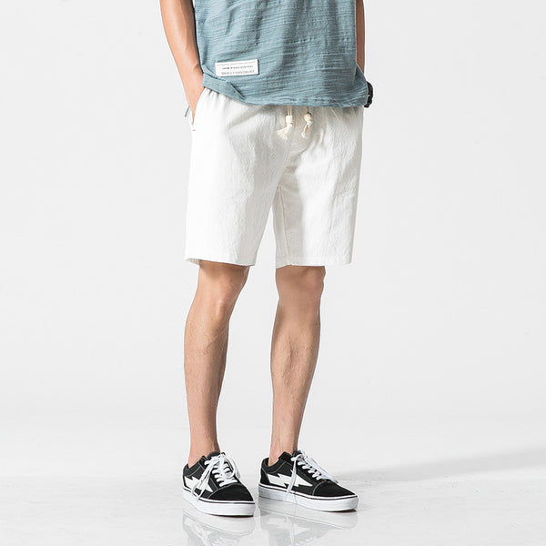 Men's Cotton and Linen Shorts Men's Casual Pants