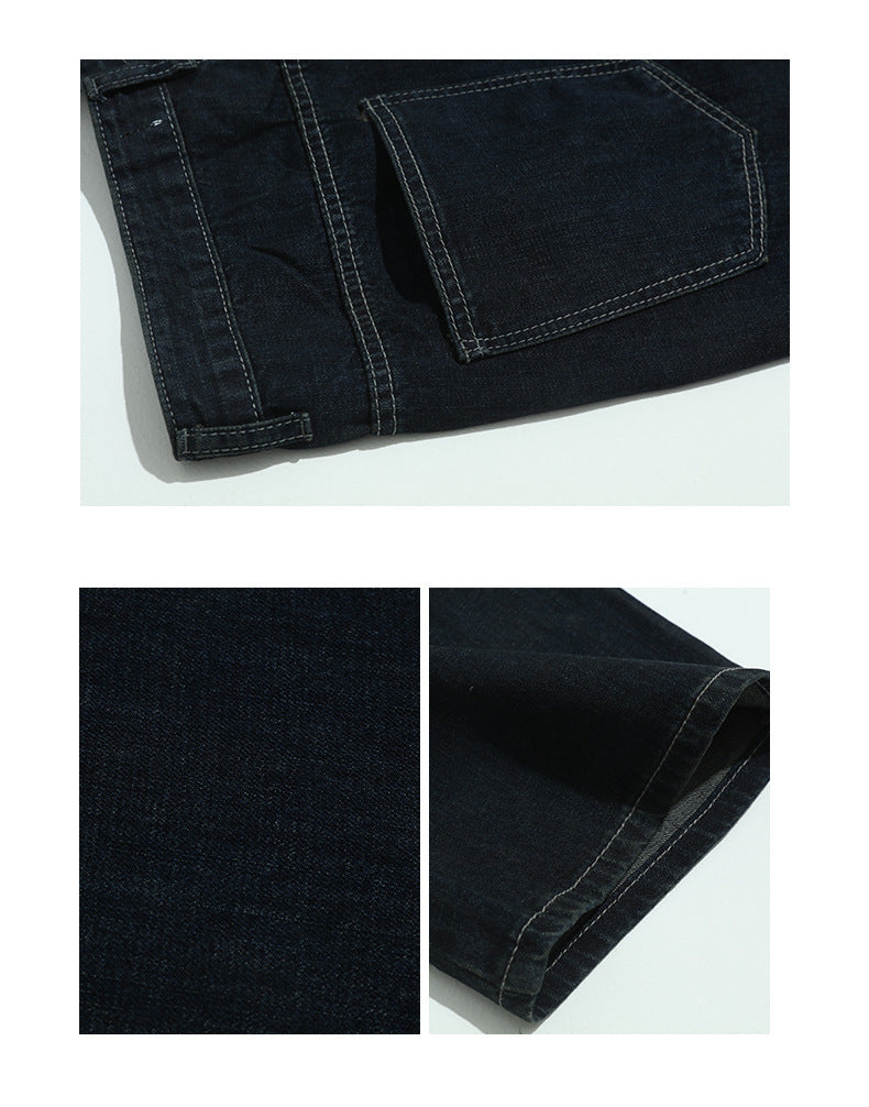 Men's Solid Color Washed Loose Jeans