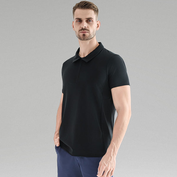 Men's Front Zipper Short Sleeve Casual Shirt