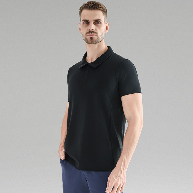 Men's Front Zipper Short Sleeve Casual Shirt