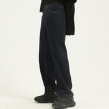 Men's Solid Color Washed Loose Jeans