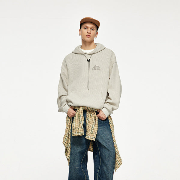 Men's Clothing Texture Knitted Embroidered Hoodie