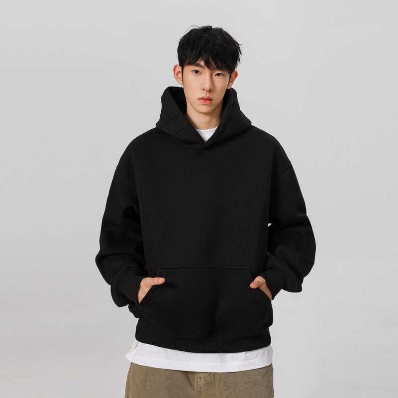Heavy Stiff Short American Hooded Sweater For Men