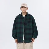 American Retro Plaid For Men Spring And Autumn Loose Casual Bottoming Shirt
