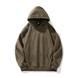 400g Suede Heavy Hooded Sweater Men's Autumn And Winter Split Design