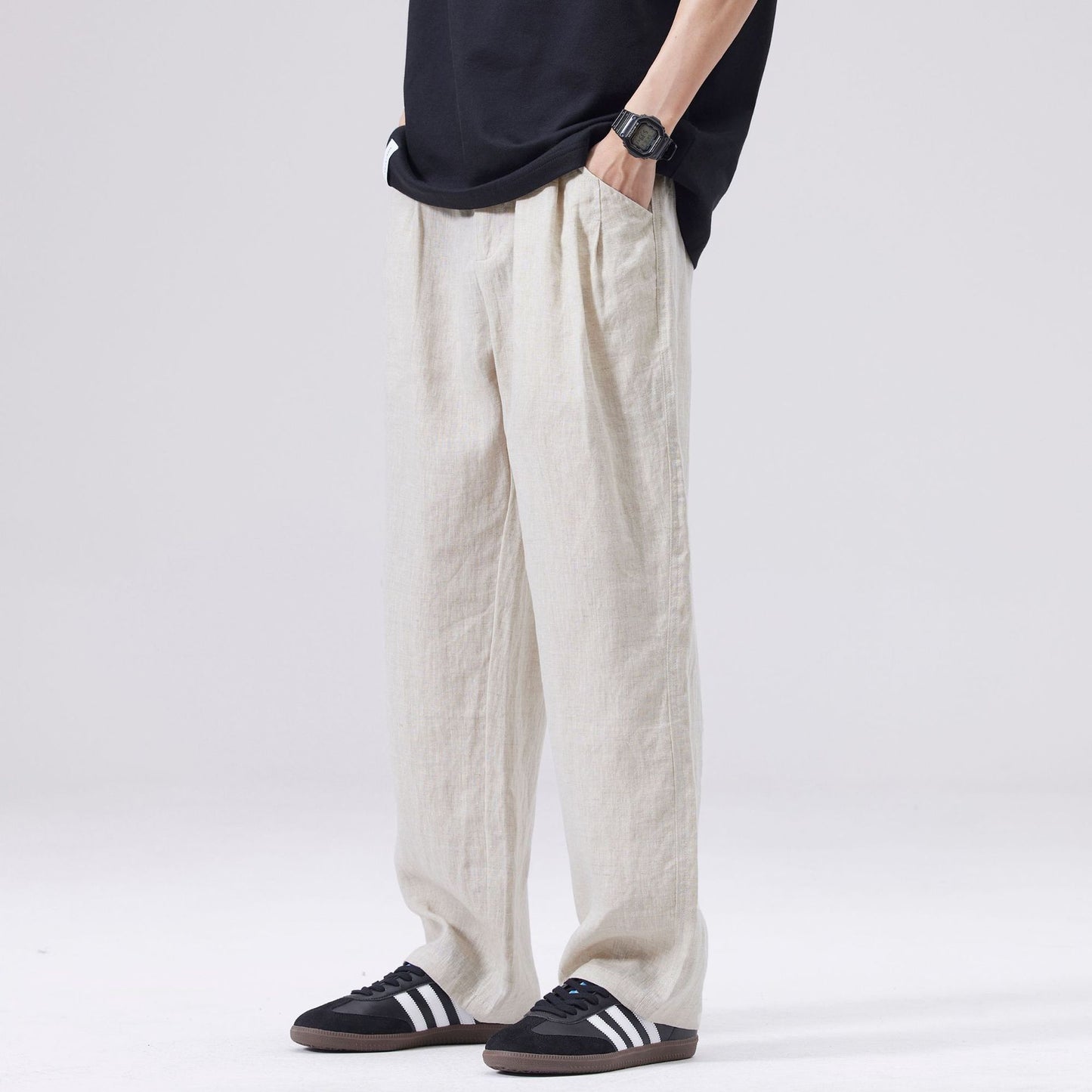 Fashion Cotton And Linen Casual Pants Men