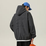 Vintage American Style Floral Craft Letter Print Hoodie