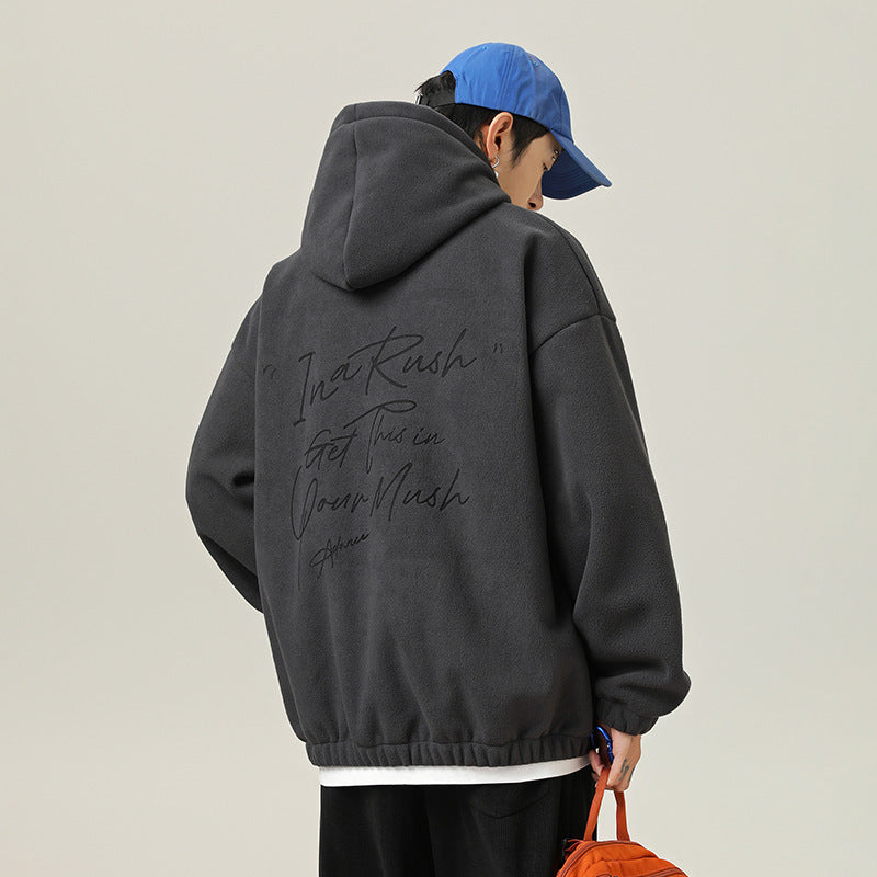 Vintage American Style Floral Craft Letter Print Hoodie