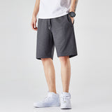 Mid-waist Drawstring Solid Color Youth Shorts