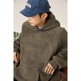 400g Suede Heavy Hooded Sweater Men's Autumn And Winter Split Design
