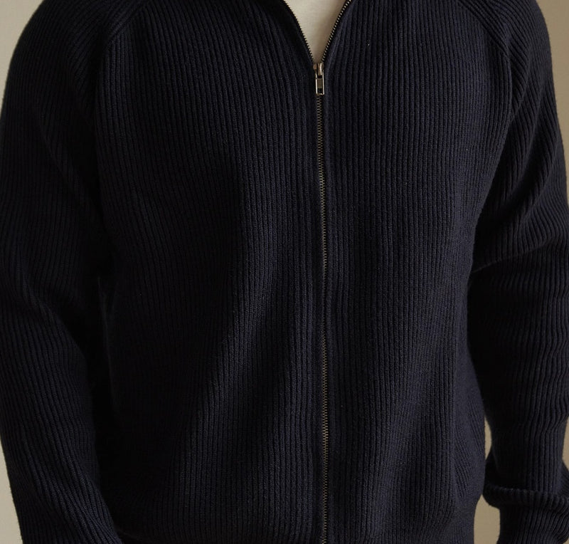 Anti-Pilling Combed Cotton Zipper Coat Knitted Cardigan Sweater