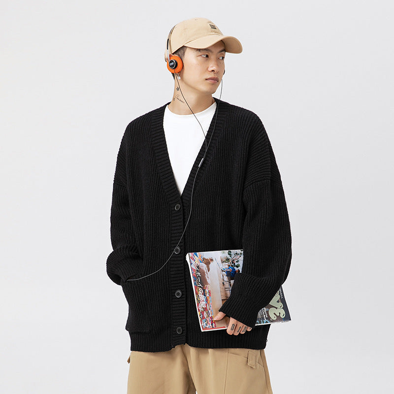 Thick Needle Heavy Texture Cardigan Sweater Autumn And Winter