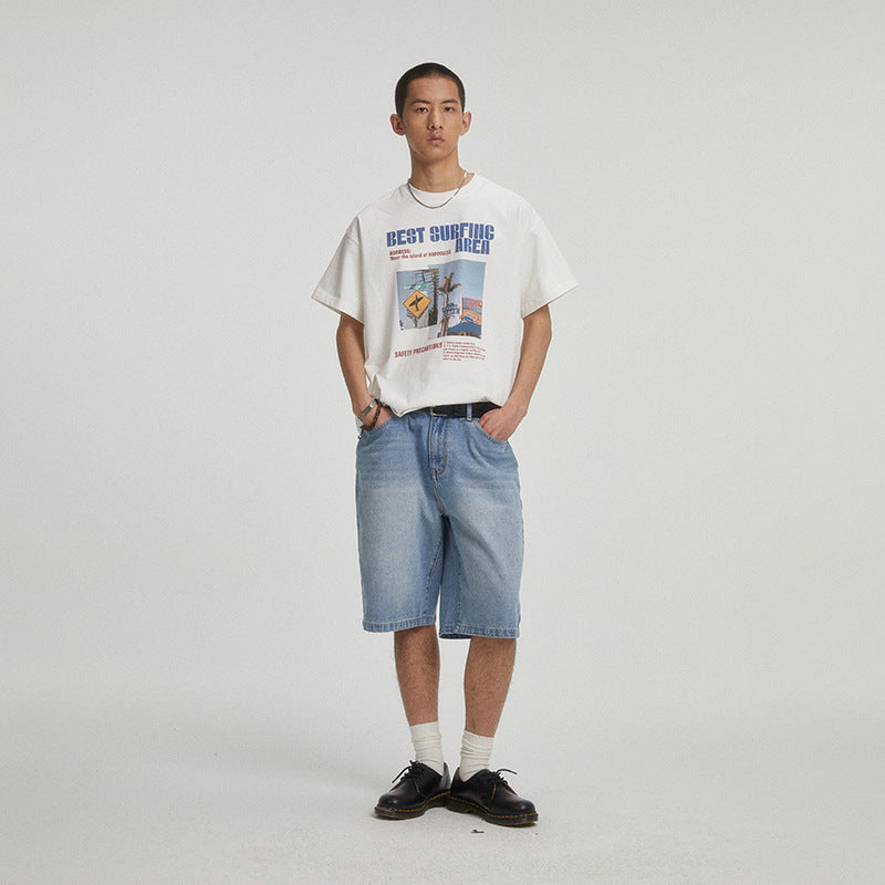 Summer New Print Short Sleeve Trendy Japanese