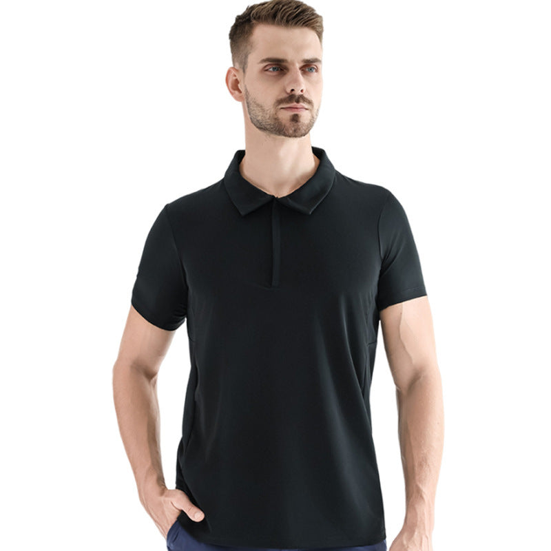 Men's Front Zipper Short Sleeve Casual Shirt