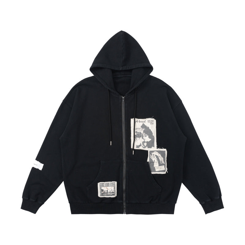 Wrecking Patch Zipper Hoodie