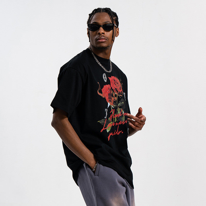 Hot Diamond Rose Direct Spray Printed Shirt