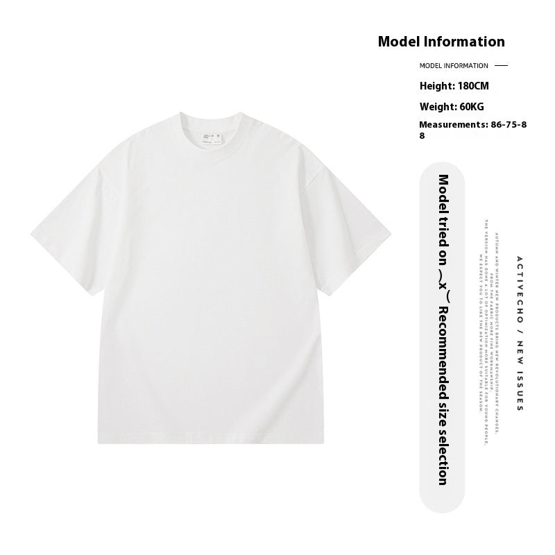 Washed Old T-shirt Men's Drop Shoulder Loose Cotton Base Shirt