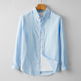 Summer Men's Cotton And Linen Casual Long Sleeve Shirt Thin